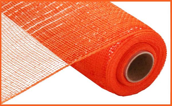 10"X10YD METALLIC MESH ORANGE W/ORANGE FOIL - Burlap and Bling Decor
