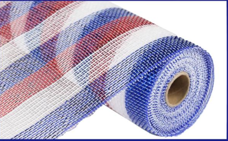 10" x 10yd Red White Blue Mesh - Burlap and Bling Decor