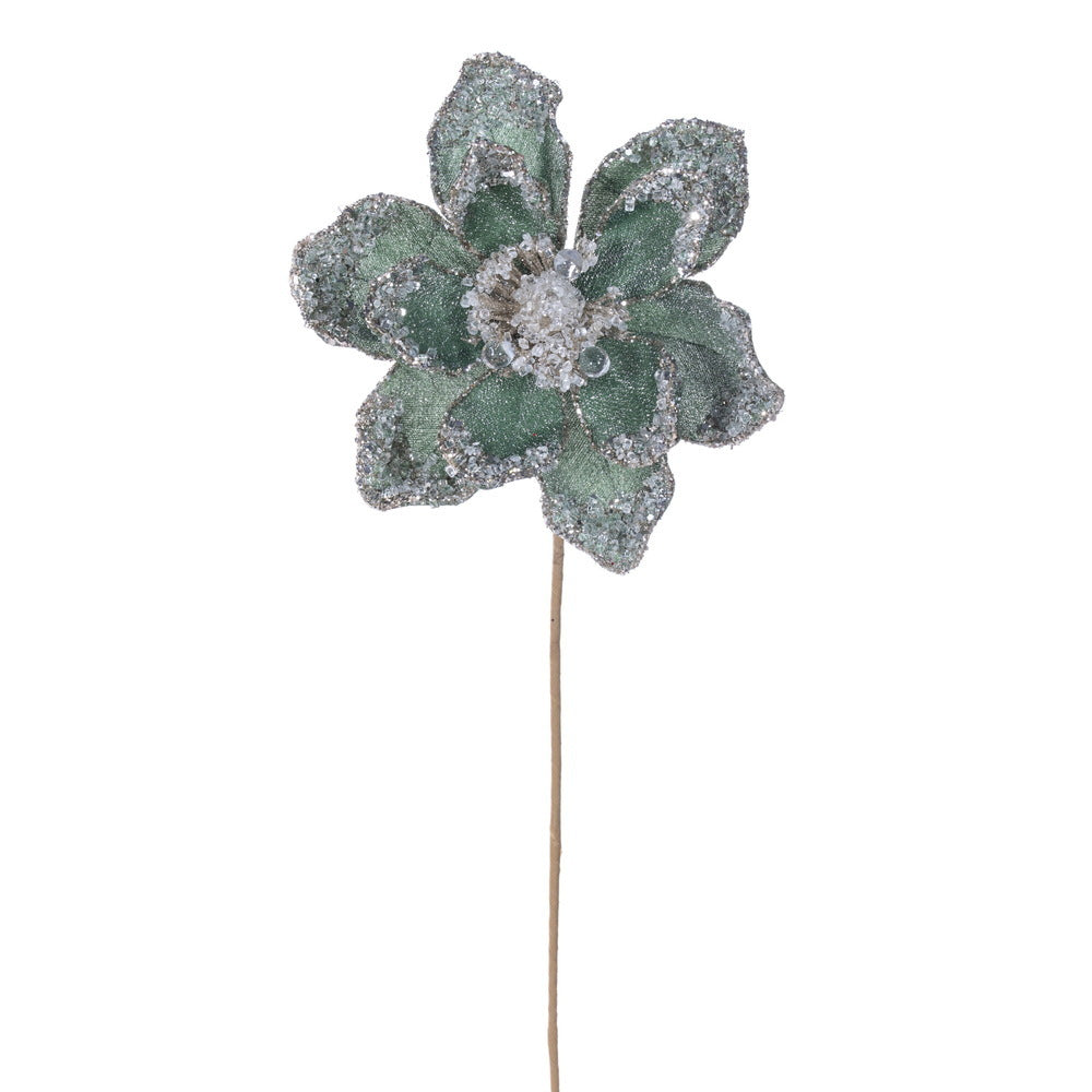 Seafoam Iced Poinsettia 8.5" Flower