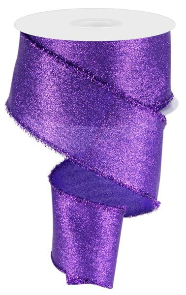 2.5"X10YD SHIMMER GLITTER/TINSEL-PURPLE - Burlap and Bling Decor