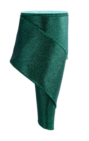 4"X10YD SHIMMER GLITTER HUNTER GREEN - Burlap and Bling Decor
