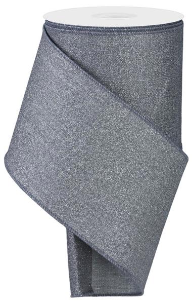 4"X10YD FINE GLITTER ON ROYAL-LIGHT GREY - Burlap and Bling Decor