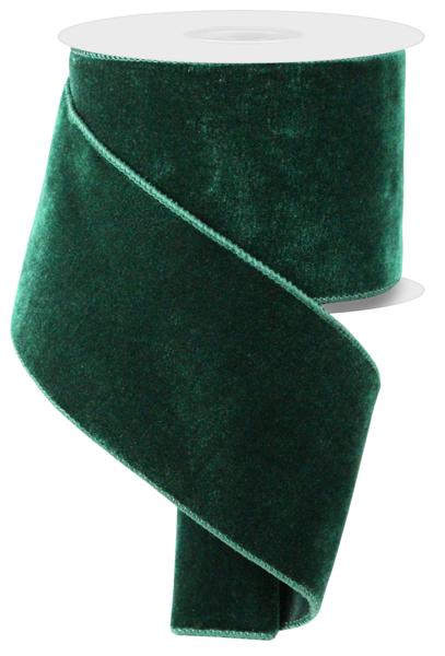 4"X10YD DELUXE VELVET/SATIN BACKING HUNTER GREEN - Burlap and Bling Decor
