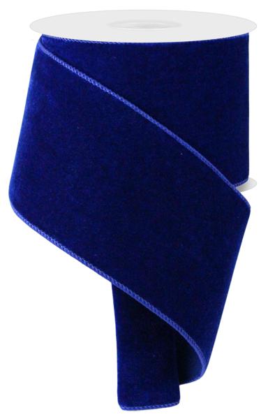 4"X10YD DELUXE VELVET/SATIN BACKING ROYAL BLUE - Burlap and Bling Decor