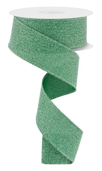 1.5"X10YD CRYSTAL SHINE EMERALD GREEN - Burlap and Bling Decor
