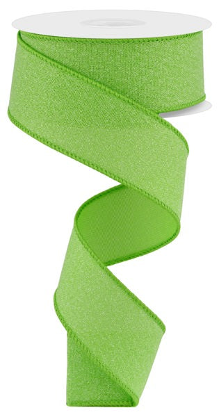 1.5"X10YD CRYSTAL SHINE FRESH GREEN - Burlap and Bling Decor