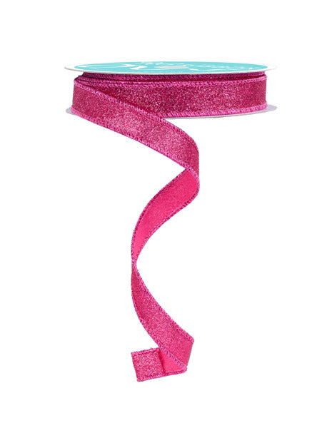 5/8"X10YD SHIMMER GLITTER HOT PINK - Burlap and Bling Decor