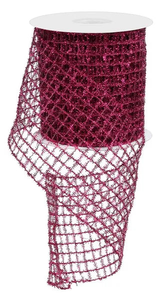 4.25"X10YD TINSEL MESH FUCHSIA - Burlap and Bling Decor