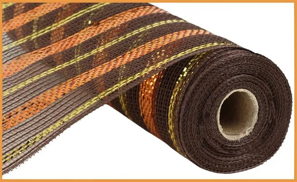 10.25"X10YD METALLIC MESH BROWN,ORANGE,GOLD