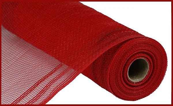 10.25"X10YD JUTE BORDER STRIPE MESH RED