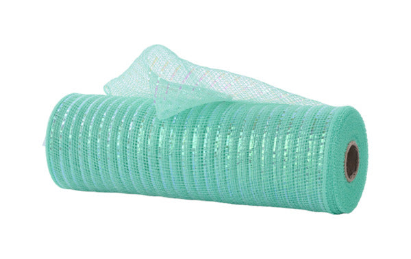 10.25"X10YD IRID. WIDE FOIL MESH MINT GREEN - Burlap and Bling Decor
