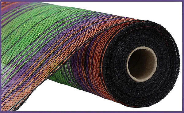 10.25"X10YD METALLIC/MATTE OMBRE MESH LIME/PURPLE/ORANGE/BLACK