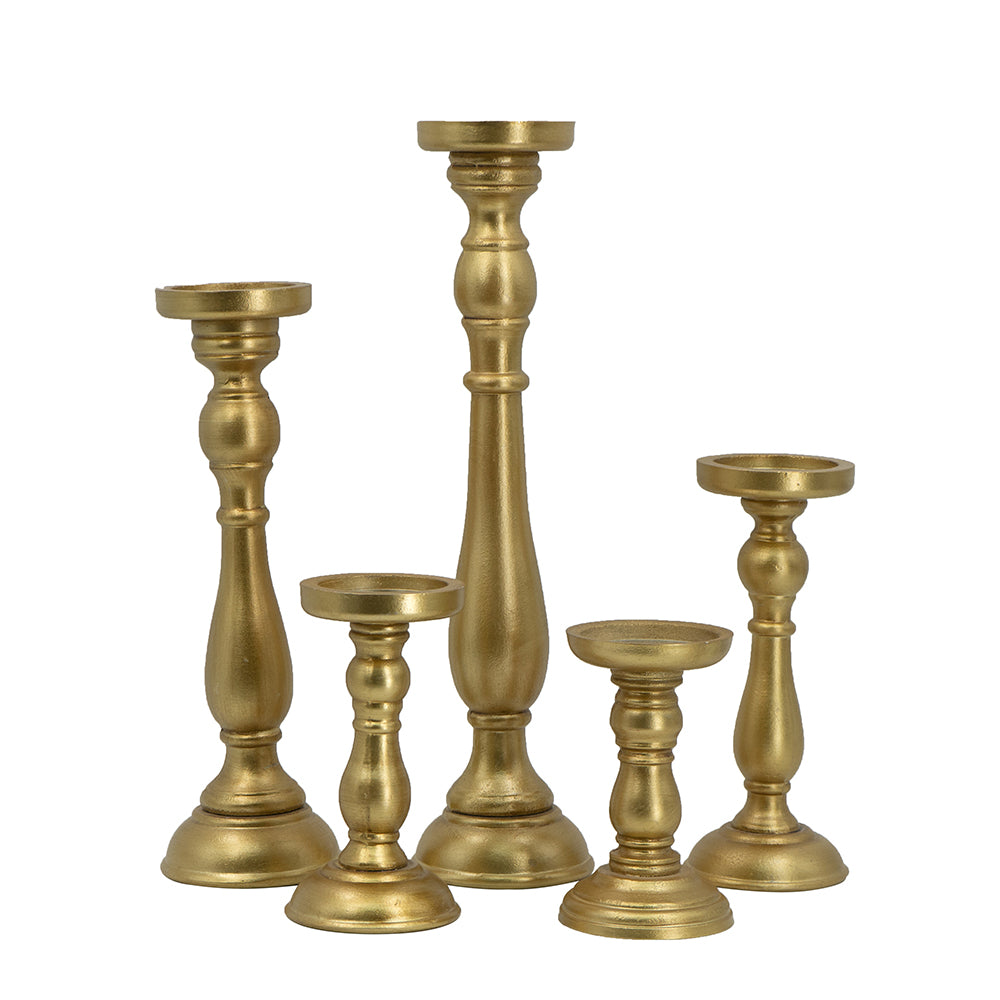 Candle Holders Set of 5 Gold