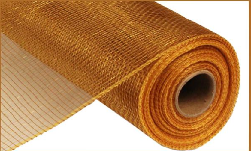 10"X10YD TWO TONE MESH BROWN/GOLD - Burlap and Bling Decor