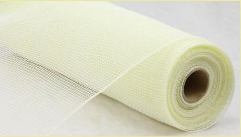 10"X10YD TWO TONE MESH CREAM/WHITE - Burlap and Bling Decor