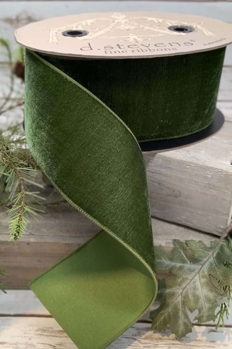 2.5" X 10yds velvet faux dupion back, forest green - Burlap and Bling Decor