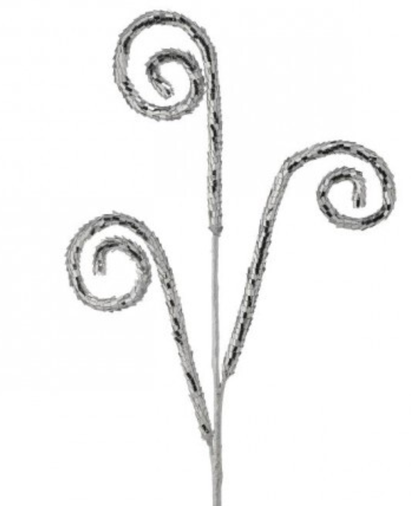 34" MIRROR SEQUIN SCROLL SPRAY SILVER - Burlap and Bling Decor