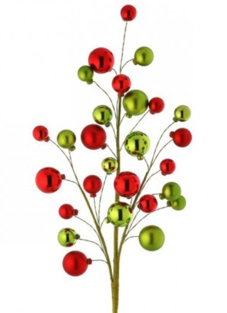 31" VP SHINY/MATTE BALL SPRAY STEM-RED/Green