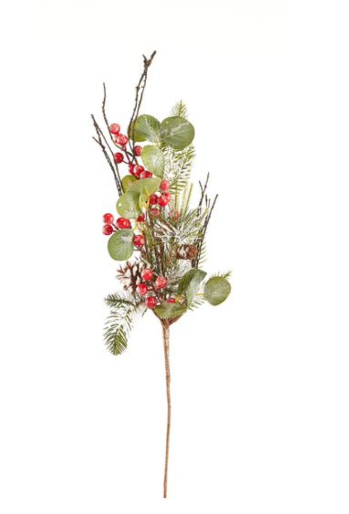 SNOWED CEDAR/BERRY/EUGCRAELEYN/RED 27IN - Burlap and Bling Decor
