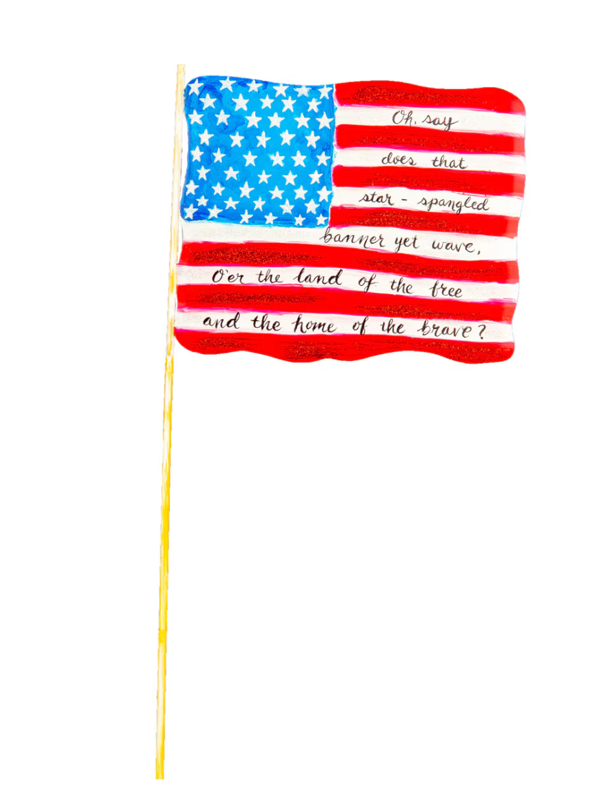 Star Spangled Flag - Burlap and Bling Decor
