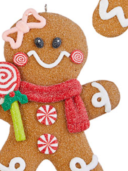 5" Gingerbread Man Ornament - Burlap and Bling Decor