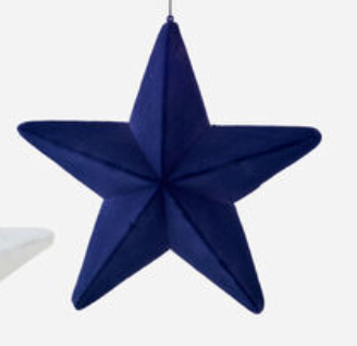 Flocked Hanging Stars - Burlap and Bling Decor