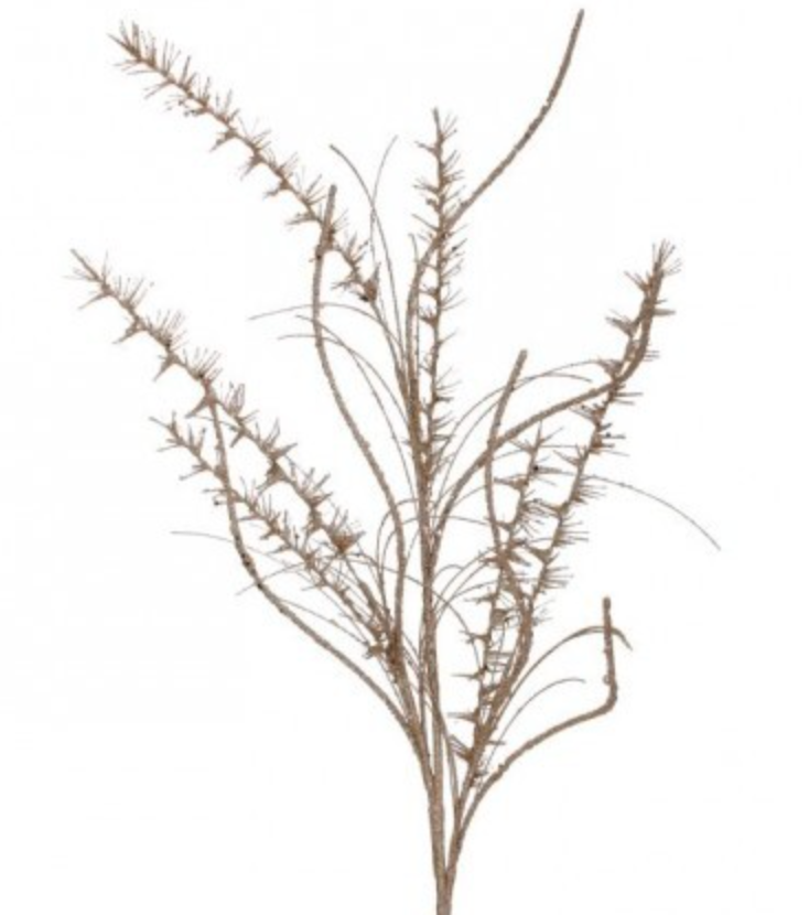 35" GLITTER/MICA MINI LEAF/GRASS SPRAY CHAMPAGNE - Burlap and Bling Decor