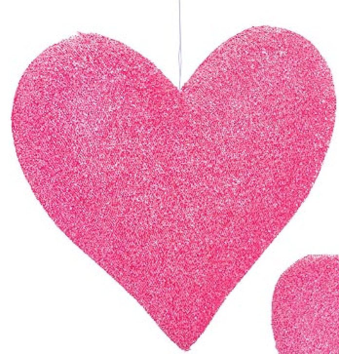 SHINY PINK HANGING HEARTS - 3 sizes choose one - Burlap and Bling Decor
