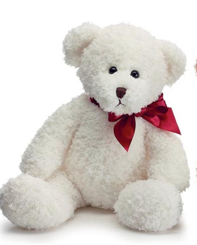 BROWN OR CREAM CURLY FUR BEAR ASSORTED (10"H Sitting, 14"H Standing) Choose one - Burlap and Bling Decor