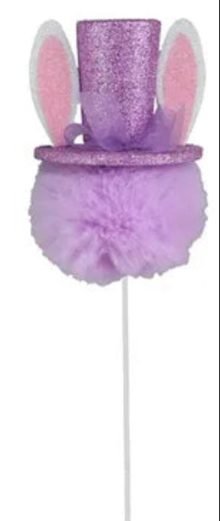 18"H BUNNY/EAR/HAT CHOOSE ONE : PNK/LAV/BLU/GRN - Burlap and Bling Decor