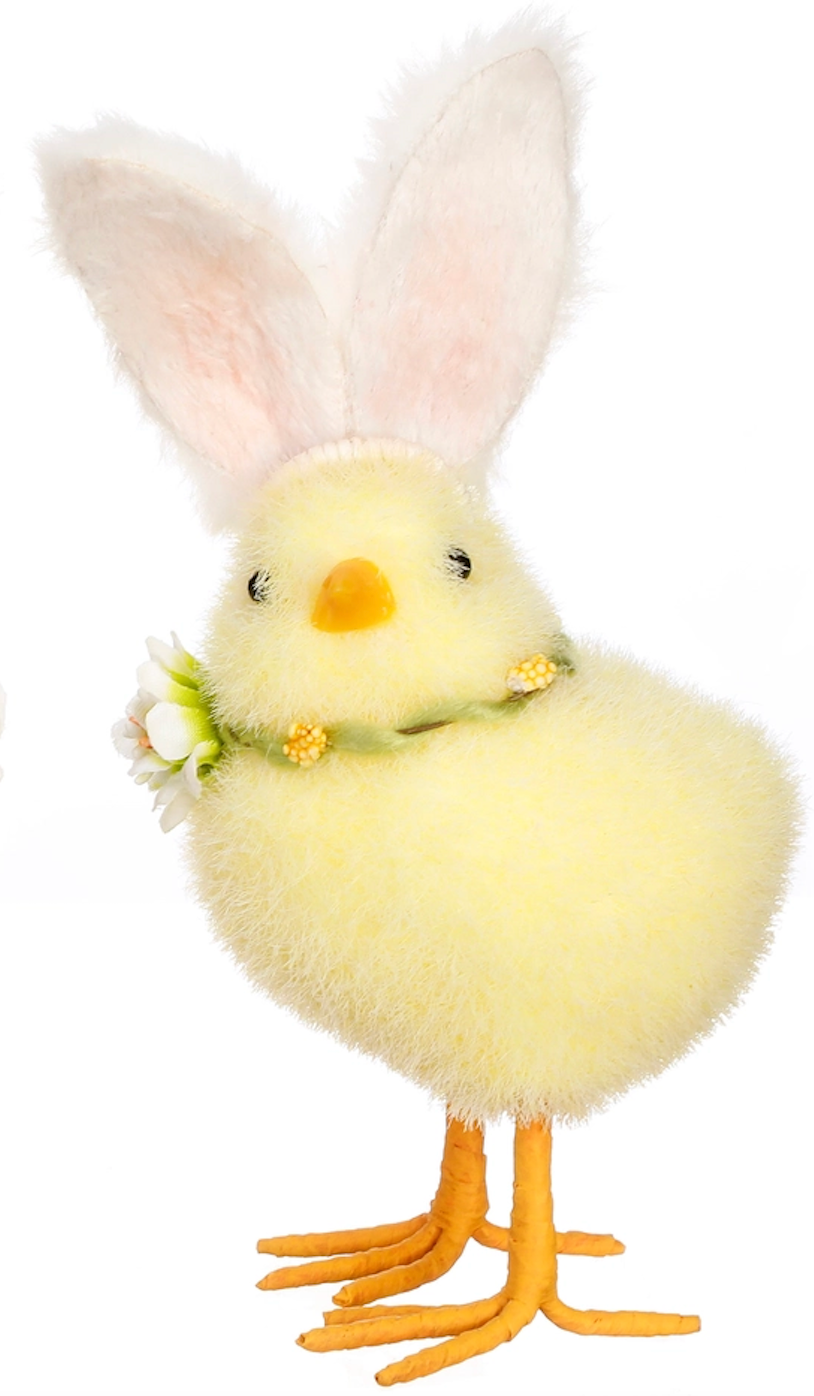 7.5" YELLOW CHICK WITH RABBIT EARS - Burlap and Bling Decor