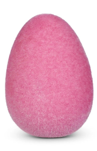 8" SHERBET FLOCKED EGG CHOOSE ONE PINK, LAVENDER OR ORANGE - Burlap and Bling Decor