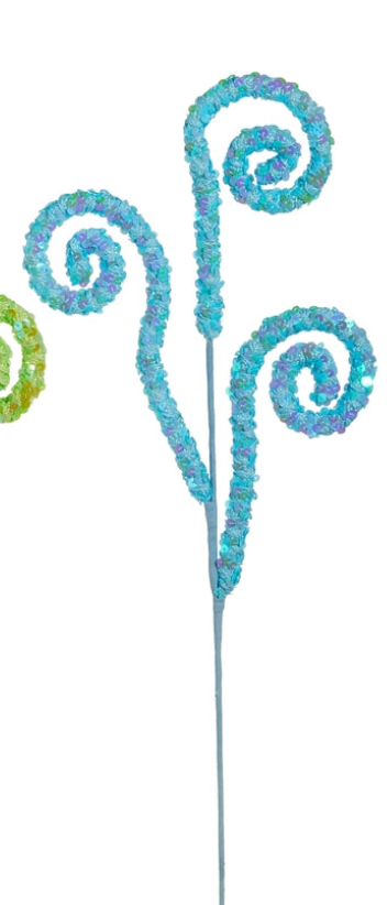 27" SEQUIN SWIRL SPRAY CHOOSE PINK, BLUE OR GREEN - Burlap and Bling Decor