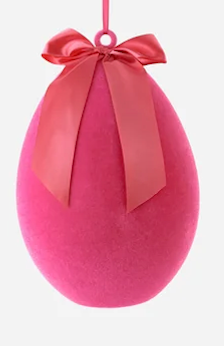 FLOCKED HANGING EGG DISPLAY, 10 ASST, PVC, 12", 19" CHOOSE SIZE AND COLOR - Burlap and Bling Decor