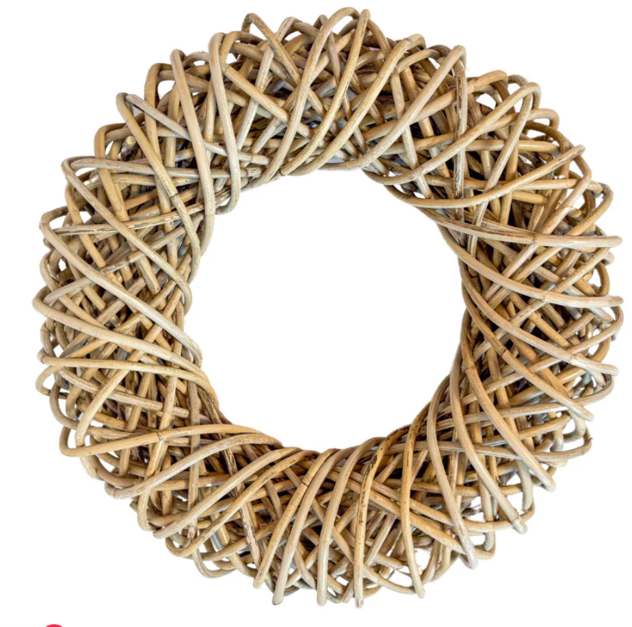 19.5" Rattan Wreath - Burlap and Bling Decor