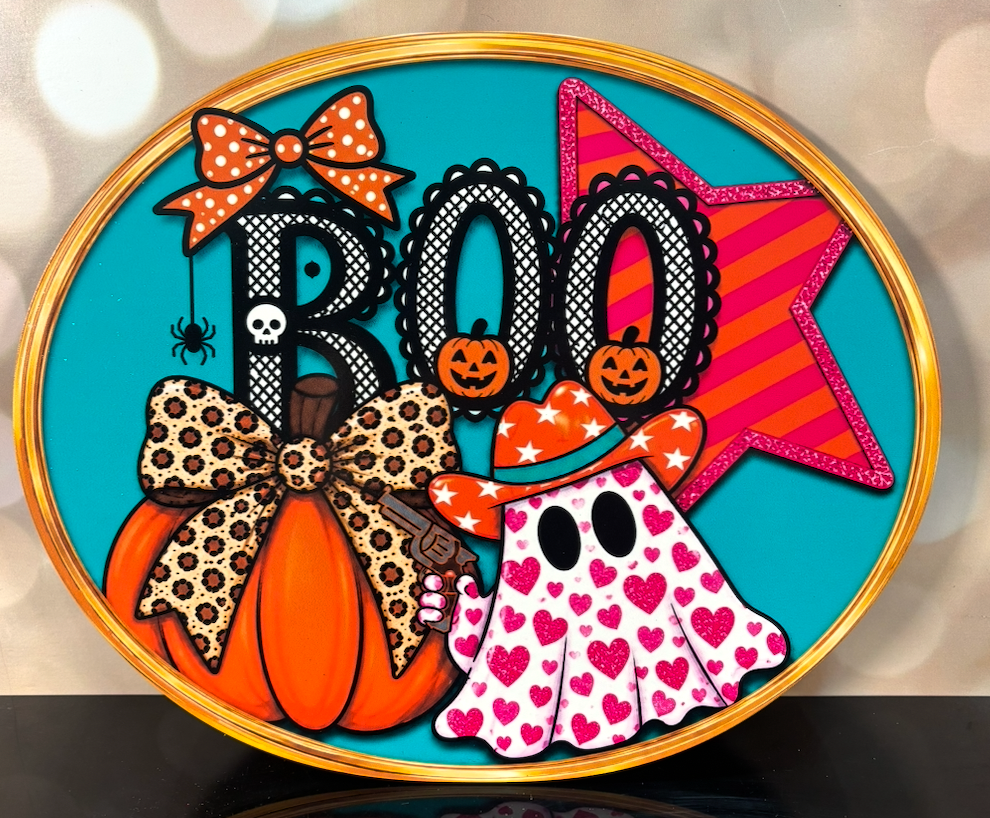 Boo 14" sign - Burlap and Bling Decor