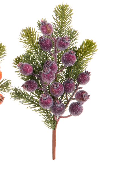 15.5" ICED BERRY AND GREENERY SPRAY CHOOSE ONE RED,ORANGE OR PURPLE