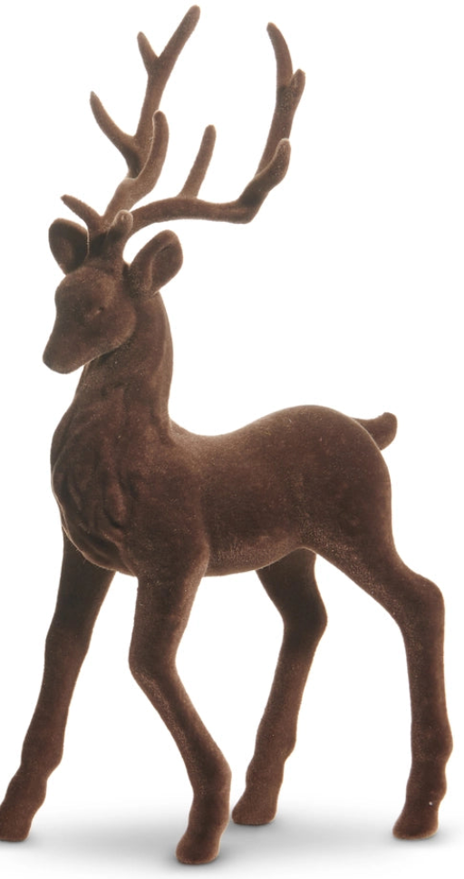 15" BROWN FLOCKED DEER- choose one