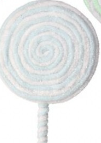 14" FROSTED PASTEL LOLLIPOP ORNAMENT 3AST PTMT