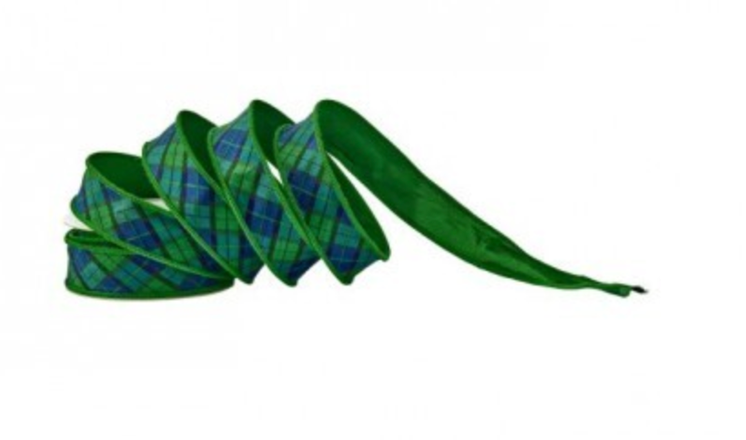 1.5"X10Y DUPION PLAID RIBBON GRBL