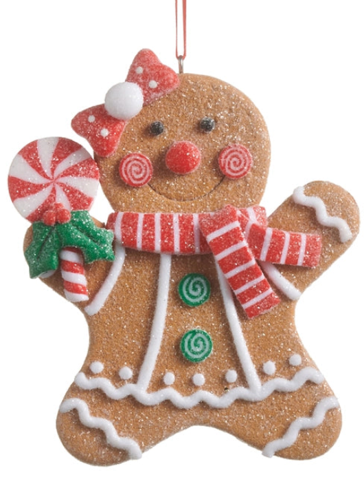 4.25" Sugared Gingerbread Ornament Choose Boy or Girl