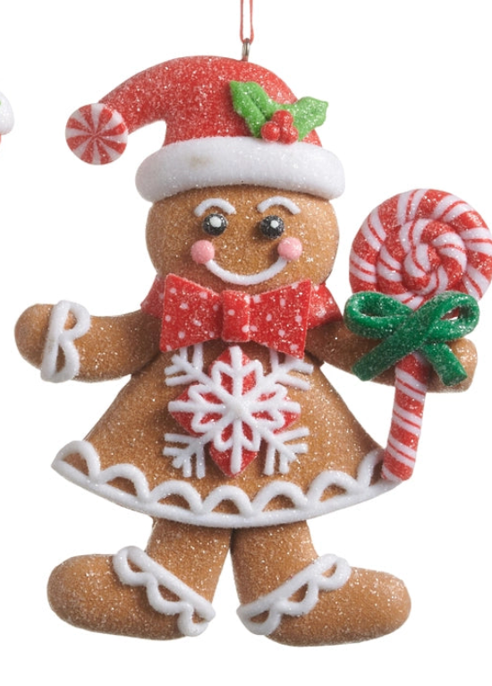 4.75" Sugared Gingerbread Ornament Choose Boy or Girl
