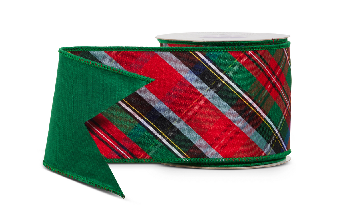 4" x 10 yds Tartan Plaid Wired Ribbon