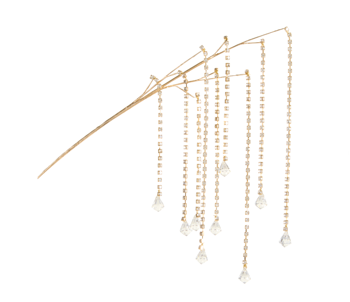 37" Gold Rhinestone and Jewel Spray