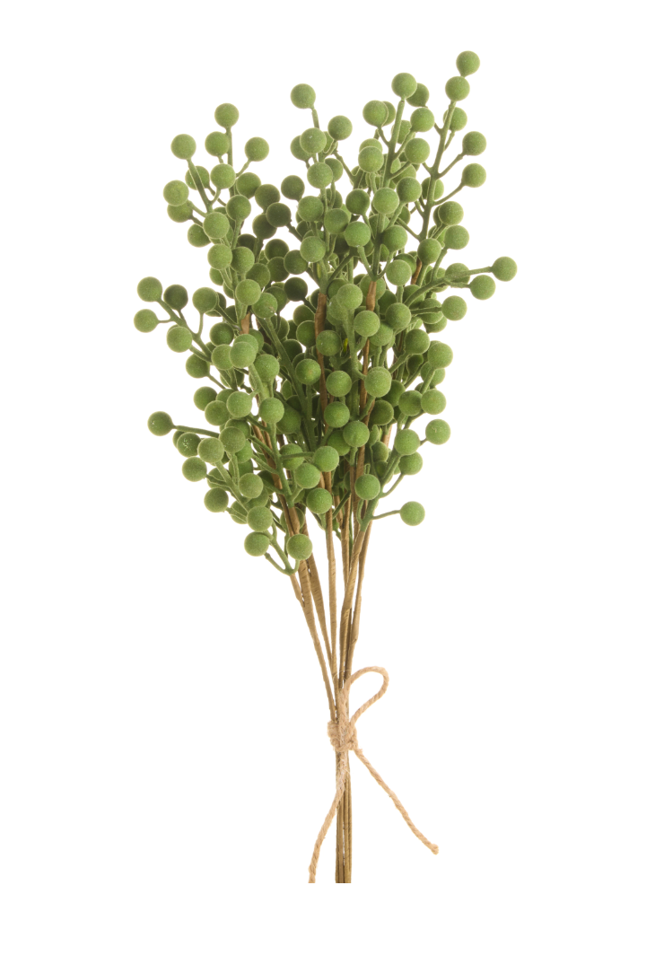 22" Flocked Green Berry Bundle