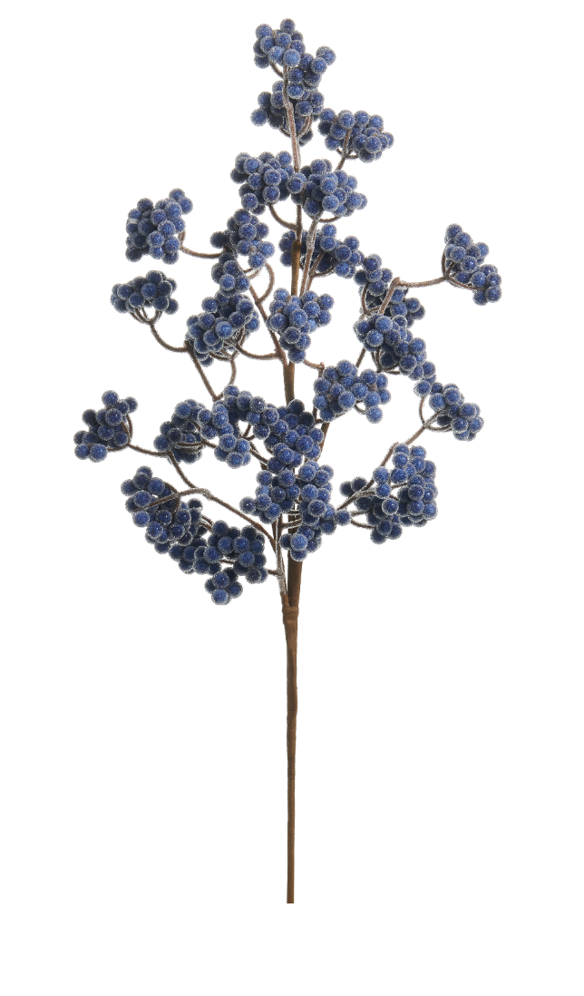 27" Blue Cluster Berry Spray