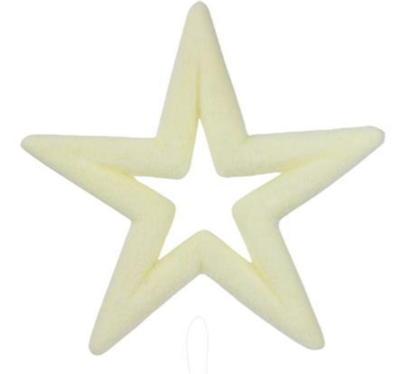 14"Lx14"H Flocked Open Star Vintage Colors - Burlap and Bling Decor