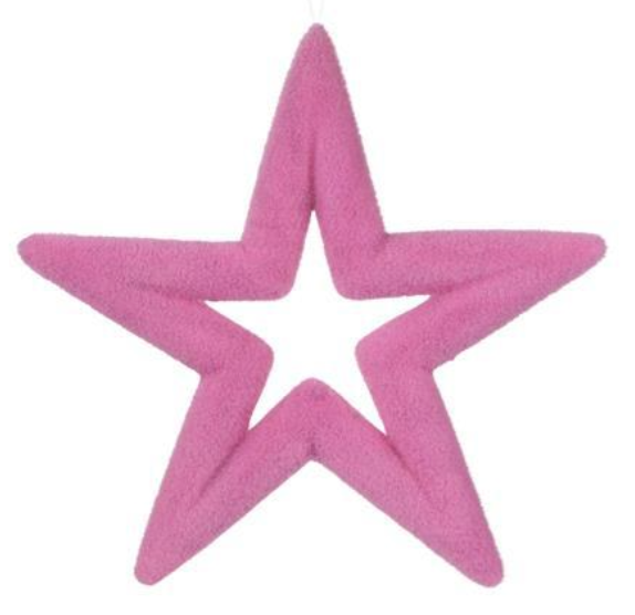 14"Lx14"H Flocked Open Star Vintage Colors - Burlap and Bling Decor
