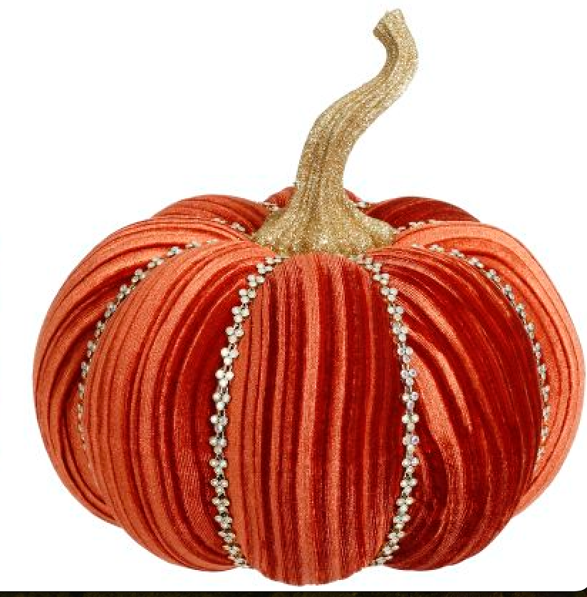 JEWELED PUMPKIN, Copper 8-9" Pick a Size - Burlap and Bling Decor
