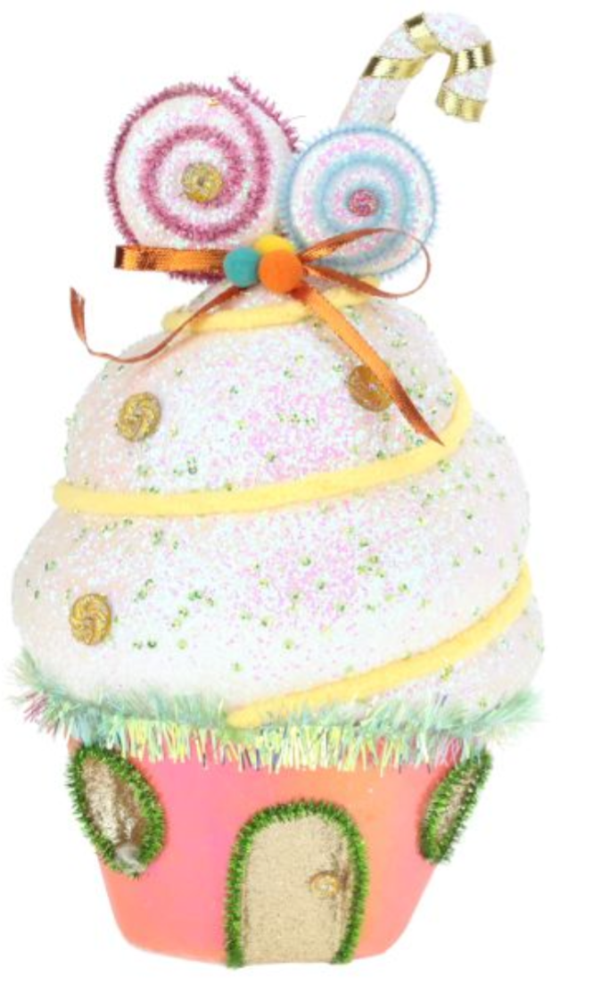 CUPCAKE HOUSE13.5'', Select 1 - Burlap and Bling Decor